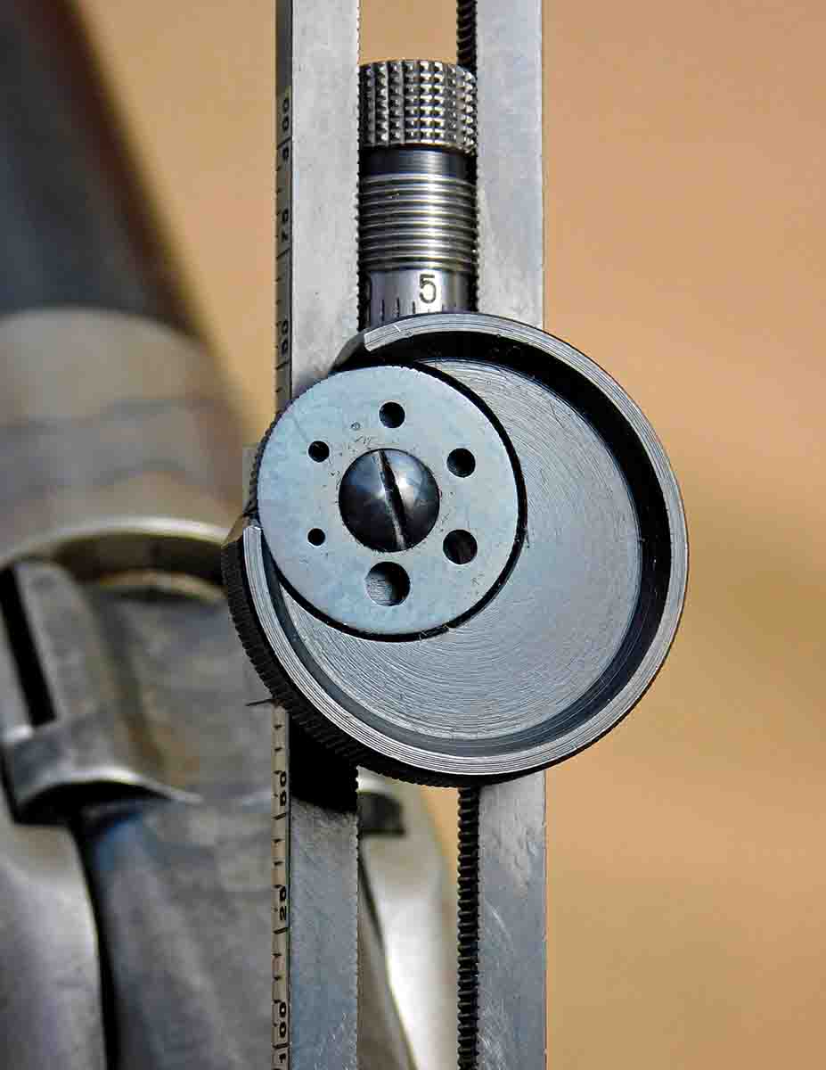 The Parts Unknown Sharps sight stem and Hadley-style eye cup fit to the Sharps Borchardt rifle.